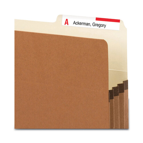 SMD74088 - Smead - Redrope Drop Front File Pockets with 2/5-Cut Guide Height Tabs, 3.5&quot; Expansion, Legal Size, Redrope, 25/Box
