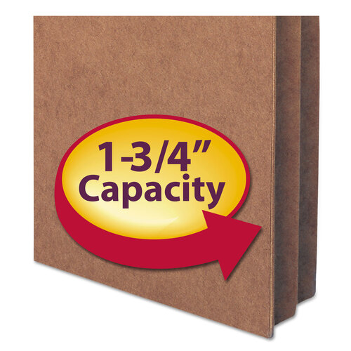 SMD74214 - Smead - Redrope Drop Front File Pockets, 1.75&quot; Expansion, Legal Size, Redrope, 25/Box