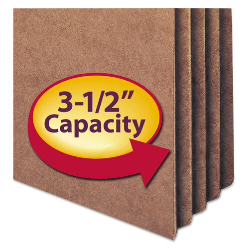 SMD74224 - Smead - Redrope Drop Front File Pockets, 3.5&quot; Expansion, Legal Size, Redrope, 25/Box