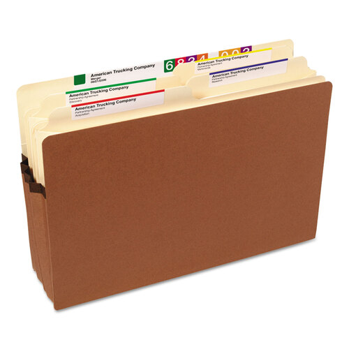 SMD74224 - Smead - Redrope Drop Front File Pockets, 3.5&quot; Expansion, Legal Size, Redrope, 25/Box