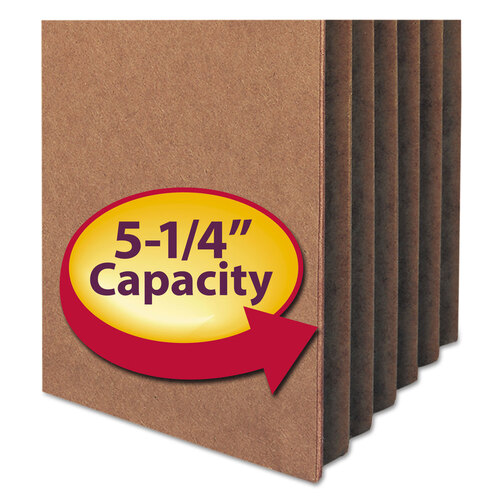 SMD74234 - Smead - Redrope Drop Front File Pockets, 5.25&quot; Expansion, Legal Size, Redrope, 10/Box