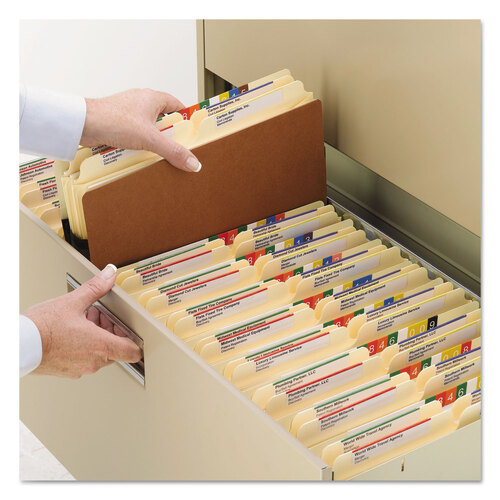 SMD74234 - Smead - Redrope Drop Front File Pockets, 5.25&quot; Expansion, Legal Size, Redrope, 10/Box