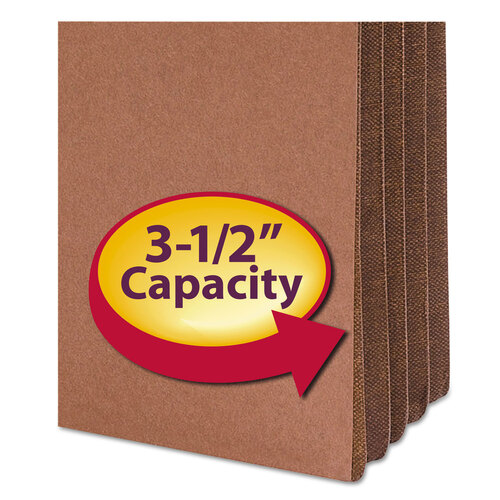 SMD74264 - Smead - Redrope Drop-Front File Pockets with Fully Lined Gussets, 3.5&quot; Expansion, Legal Size, Redrope, 10/Box
