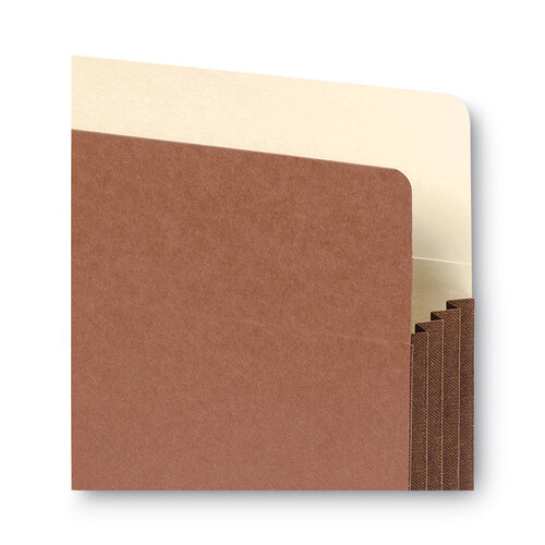 SMD74264 - Smead - Redrope Drop-Front File Pockets with Fully Lined Gussets, 3.5&quot; Expansion, Legal Size, Redrope, 10/Box