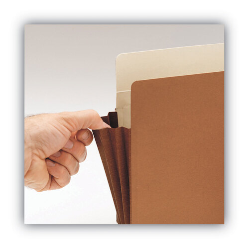 SMD74264 - Smead - Redrope Drop-Front File Pockets with Fully Lined Gussets, 3.5&quot; Expansion, Legal Size, Redrope, 10/Box