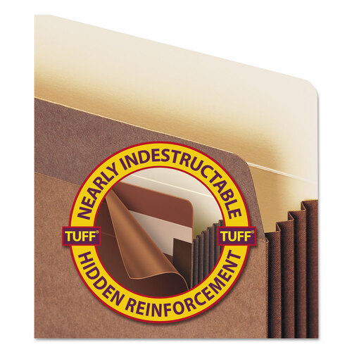 SMD74380 - Smead - Redrope TUFF Pocket Drop-Front File Pockets with Fully Lined Gussets, 3.5&quot; Expansion, Legal Size, Redrope, 10/Box