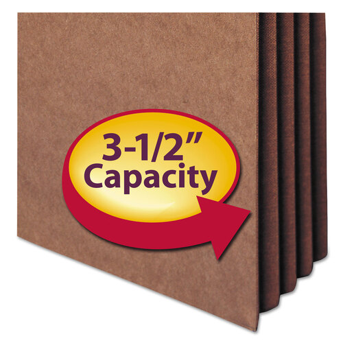 SMD74380 - Smead - Redrope TUFF Pocket Drop-Front File Pockets with Fully Lined Gussets, 3.5&quot; Expansion, Legal Size, Redrope, 10/Box