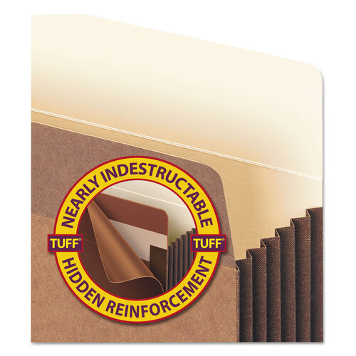 SMD74390 - Smead - Redrope TUFF Pocket Drop-Front File Pockets with Fully Lined Gussets, 5.25&quot; Expansion, Legal Size, Redrope, 10/Box