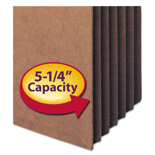 SMD74390 - Smead - Redrope TUFF Pocket Drop-Front File Pockets with Fully Lined Gussets, 5.25&quot; Expansion, Legal Size, Redrope, 10/Box