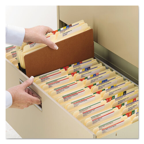 SMD74390 - Smead - Redrope TUFF Pocket Drop-Front File Pockets with Fully Lined Gussets, 5.25&quot; Expansion, Legal Size, Redrope, 10/Box
