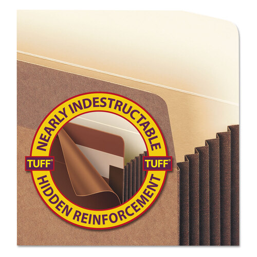 SMD74395 - Smead - Redrope TUFF Pocket Drop-Front File Pockets with Fully Lined Gussets, 7&quot; Expansion, Legal Size, Redrope, 5/Box