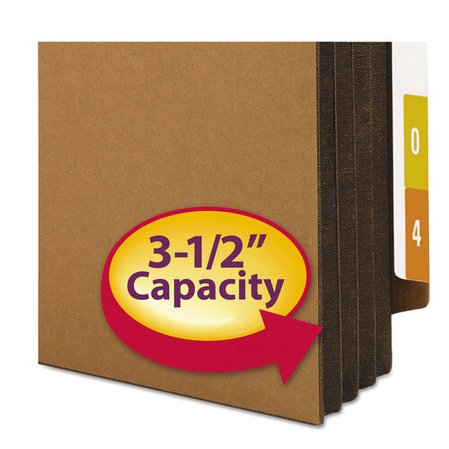 SMD74681 - Smead - Redrope Drop-Front End Tab File Pockets, Fully Lined 6.5&quot; High Gussets, 3.5&quot; Expansion, Legal Size, Redrope/Brown, 10/Box