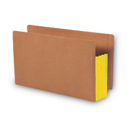 SMD74688 - Smead - Redrope Drop-Front End Tab File Pockets, Fully Lined 6.5&quot; High Gussets, 3.5&quot; Expansion, Legal Size, Redrope/Yellow, 10/Box