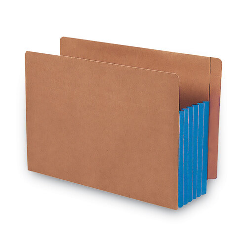 SMD74689 - Smead - Redrope Drop-Front End Tab File Pockets, Fully Lined 6.5&quot; High Gussets, 5.25&quot; Expansion, Legal Size, Redrope/Blue, 10/Box