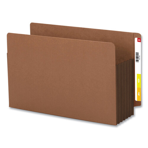SMD74691 - Smead - Redrope Drop-Front End Tab File Pockets, Fully Lined 6.5&quot; High Gussets, 5.25&quot; Expansion, Legal Size, Redrope/Brown, 10/Box