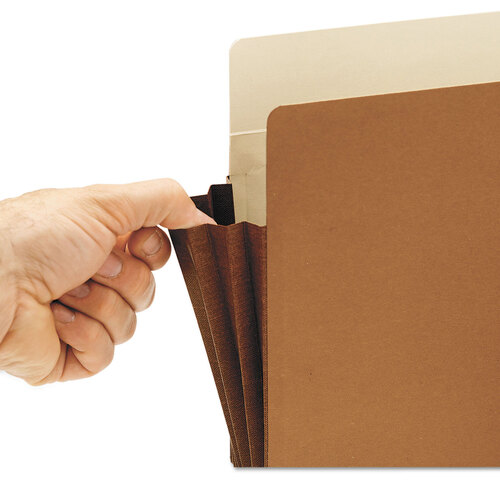 SMD74691 - Smead - Redrope Drop-Front End Tab File Pockets, Fully Lined 6.5&quot; High Gussets, 5.25&quot; Expansion, Legal Size, Redrope/Brown, 10/Box