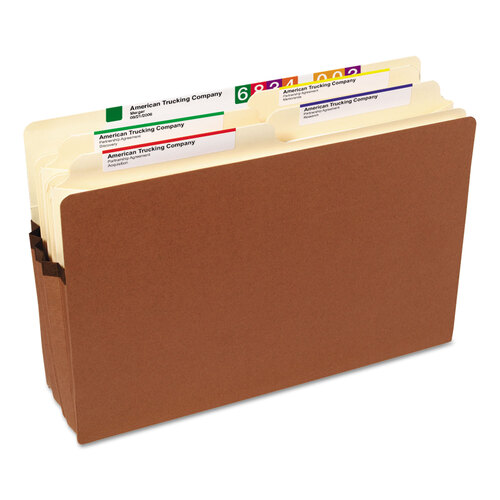 SMD74805 - Smead - Redrope Drop Front File Pockets, 3.5&quot; Expansion, Legal Size, Redrope, 50/Box