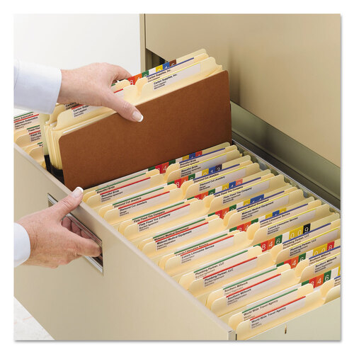SMD74810 - Smead - Redrope Drop Front File Pockets, 5.25&quot; Expansion, Legal Size, Redrope, 50/Box
