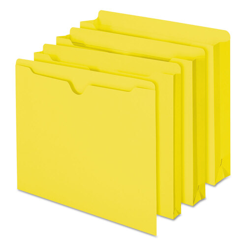SMD75511 - Smead - Colored File Jackets with Reinforced Double-Ply Tab, Straight Tab, Letter Size, Yellow, 100/Box