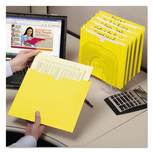 SMD75511 - Smead - Colored File Jackets with Reinforced Double-Ply Tab, Straight Tab, Letter Size, Yellow, 100/Box
