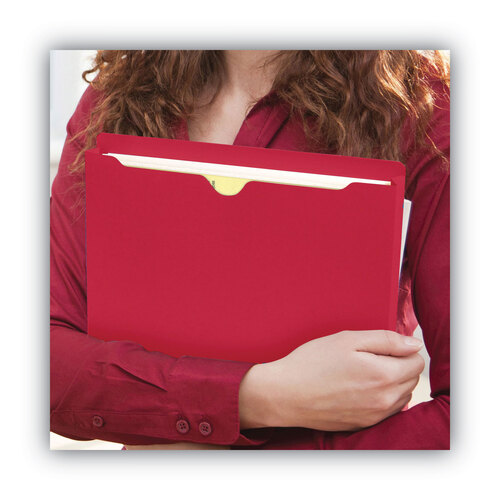 SMD75569 - Smead - Colored File Jackets with Reinforced Double-Ply Tab, Straight Tab, Letter Size, Red, 50/Box