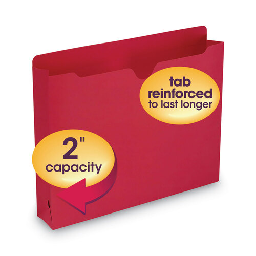 SMD75569 - Smead - Colored File Jackets with Reinforced Double-Ply Tab, Straight Tab, Letter Size, Red, 50/Box