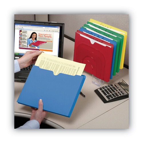 SMD75673 - Smead - Colored File Jackets with Reinforced Double-Ply Tab, Straight Tab, Letter Size, Assorted Colors, 50/Box