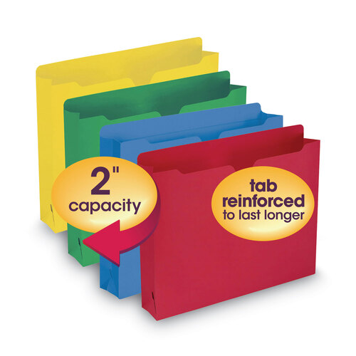 SMD75673 - Smead - Colored File Jackets with Reinforced Double-Ply Tab, Straight Tab, Letter Size, Assorted Colors, 50/Box