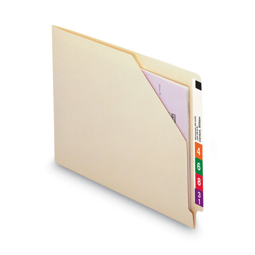 SMD75700 - Smead - End Tab Jackets with Reinforced Tabs, Straight Tab, Letter Size, 11-pt Manila, 100/Box