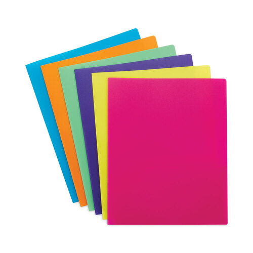 SMD87761 - Smead - Poly Two-Pocket Folders, 100-Sheet Capacity, 11 x 8.5, Assorted, 6/Pack