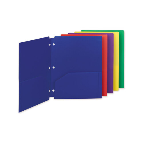 SMD87939 - Smead - Poly Snap-In Two-Pocket Folder, 50-Sheet Capacity, 11 x 8.5, Assorted, 10/Pack