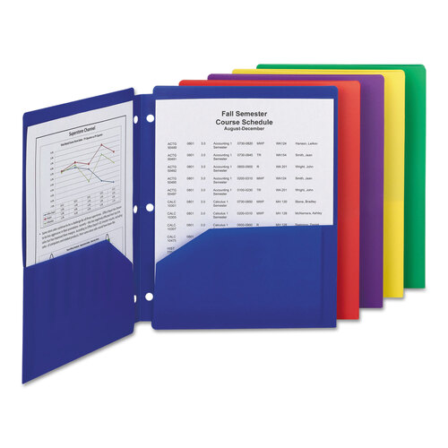 SMD87939 - Smead - Poly Snap-In Two-Pocket Folder, 50-Sheet Capacity, 11 x 8.5, Assorted, 10/Pack