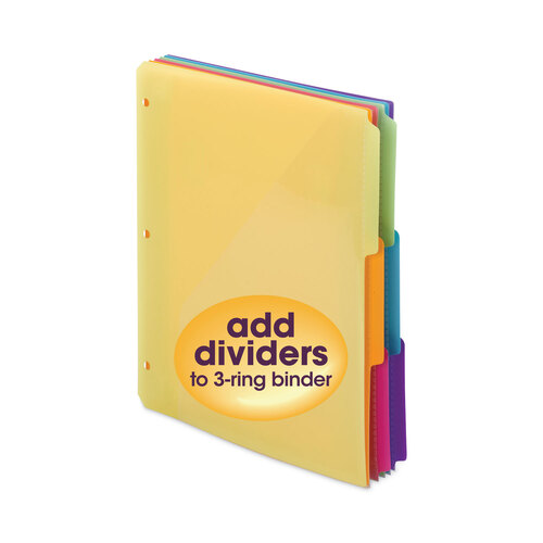 SMD89421 - Smead - Three-Ring Binder Poly Index Dividers with Pocket, 9.75 x 11.25, Assorted Colors, 30/Box