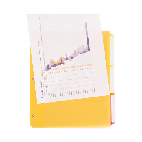 SMD89421 - Smead - Three-Ring Binder Poly Index Dividers with Pocket, 9.75 x 11.25, Assorted Colors, 30/Box