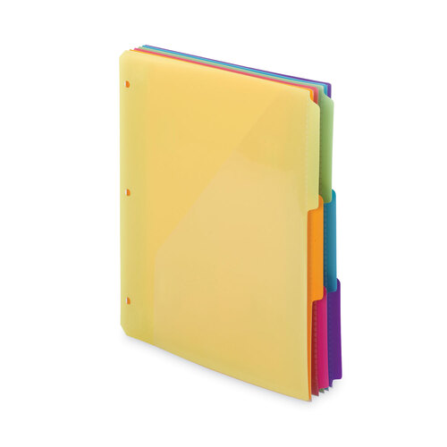 SMD89421 - Smead - Three-Ring Binder Poly Index Dividers with Pocket, 9.75 x 11.25, Assorted Colors, 30/Box