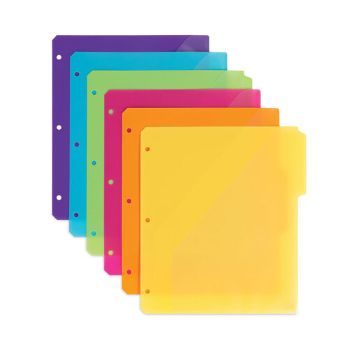 SMD89421 - Smead - Three-Ring Binder Poly Index Dividers with Pocket, 9.75 x 11.25, Assorted Colors, 30/Box