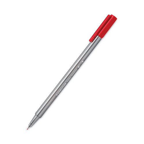 STD334SB20A6 - Staedtler - Triplus Fineliner Porous Point Pen, Stick, Extra-Fine 0.3 mm, Assorted Ink Colors, Silver Barrel, 20/Pack