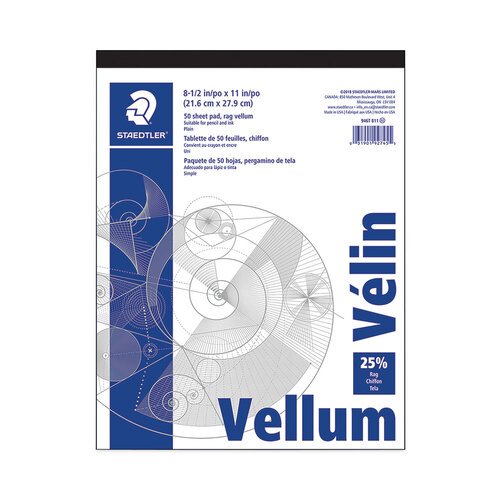 STD946T811 - Staedtler - Vellum Tracing Paper, 8.5 x 11, White, 50/Pad