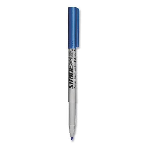 STW27002 - Stride Writing - StrideMark Permanent Marker, Fine Bullet Tip, Blue, 12/Pack