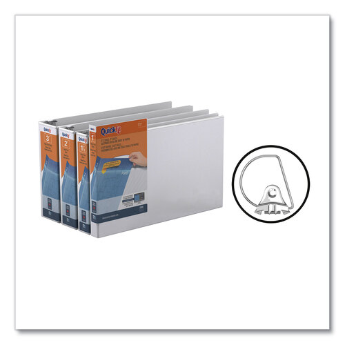 STW94020 - Stride Writing - QuickFit Ledger D-Ring View Binder, 3 Rings, 1.5&quot; Capacity, 11 x 17, White