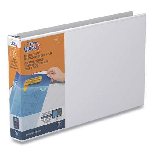 STW94020 - Stride Writing - QuickFit Ledger D-Ring View Binder, 3 Rings, 1.5&quot; Capacity, 11 x 17, White