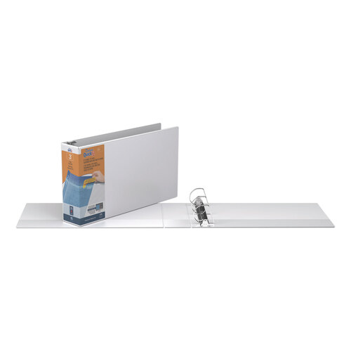 STW94050 - Stride Writing - QuickFit Ledger D-Ring View Binder, 3 Rings, 3&quot; Capacity, 11 x 17, White