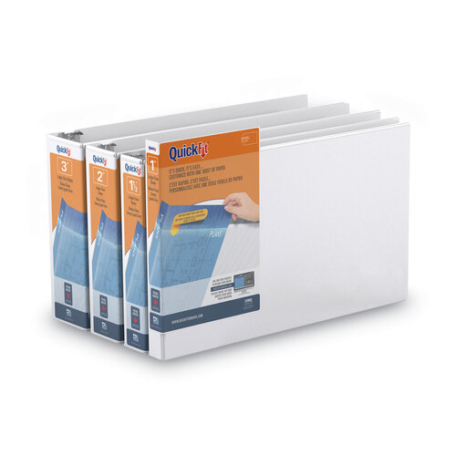STW94050 - Stride Writing - QuickFit Ledger D-Ring View Binder, 3 Rings, 3&quot; Capacity, 11 x 17, White