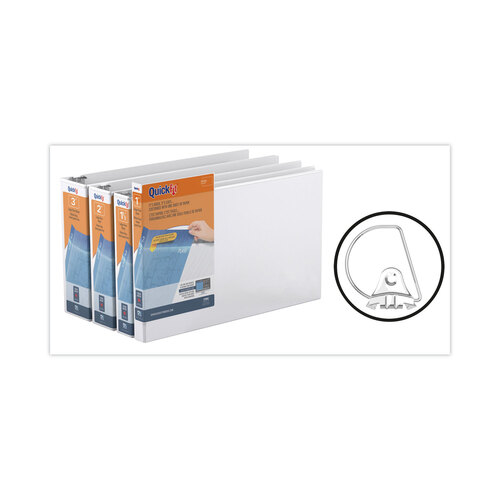 STW94050 - Stride Writing - QuickFit Ledger D-Ring View Binder, 3 Rings, 3&quot; Capacity, 11 x 17, White