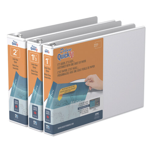 STW97120 - Stride Writing - QuickFit Landscape Spreadsheet Round Ring View Binder, 3 Rings, 1.5&quot; Capacity, 11 x 8.5, White