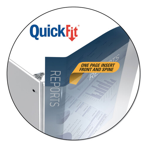 STW97120 - Stride Writing - QuickFit Landscape Spreadsheet Round Ring View Binder, 3 Rings, 1.5&quot; Capacity, 11 x 8.5, White