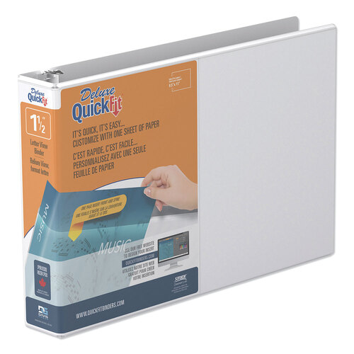 STW97120 - Stride Writing - QuickFit Landscape Spreadsheet Round Ring View Binder, 3 Rings, 1.5&quot; Capacity, 11 x 8.5, White