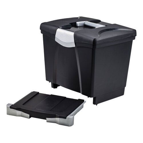 STX61523U01C - Storex - Portable File Box with Drawer, Letter Files, 14&quot; x 11.25&quot; x 14.5&quot;, Black