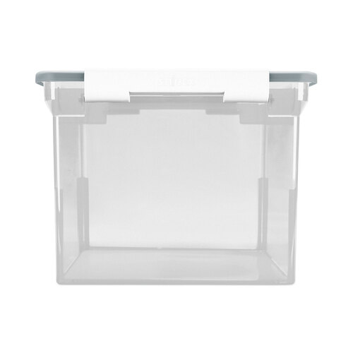 STX61530U01C - Storex - Portable File Tote with Locking Handles, Letter/Legal Files, 18.5&quot; x 14.25&quot; x 10.88&quot;, Clear/Silver