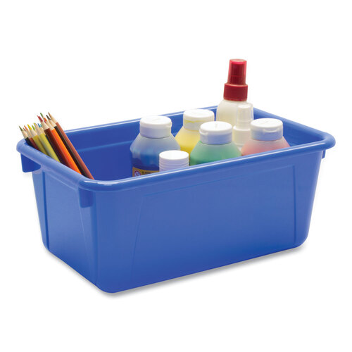 STX62406U05C - Storex - Cubby Bin with Lid, 1 Section, 2 gal, 8.2 x 12.5 x 11.5, Assorted Colors, 5/Pack